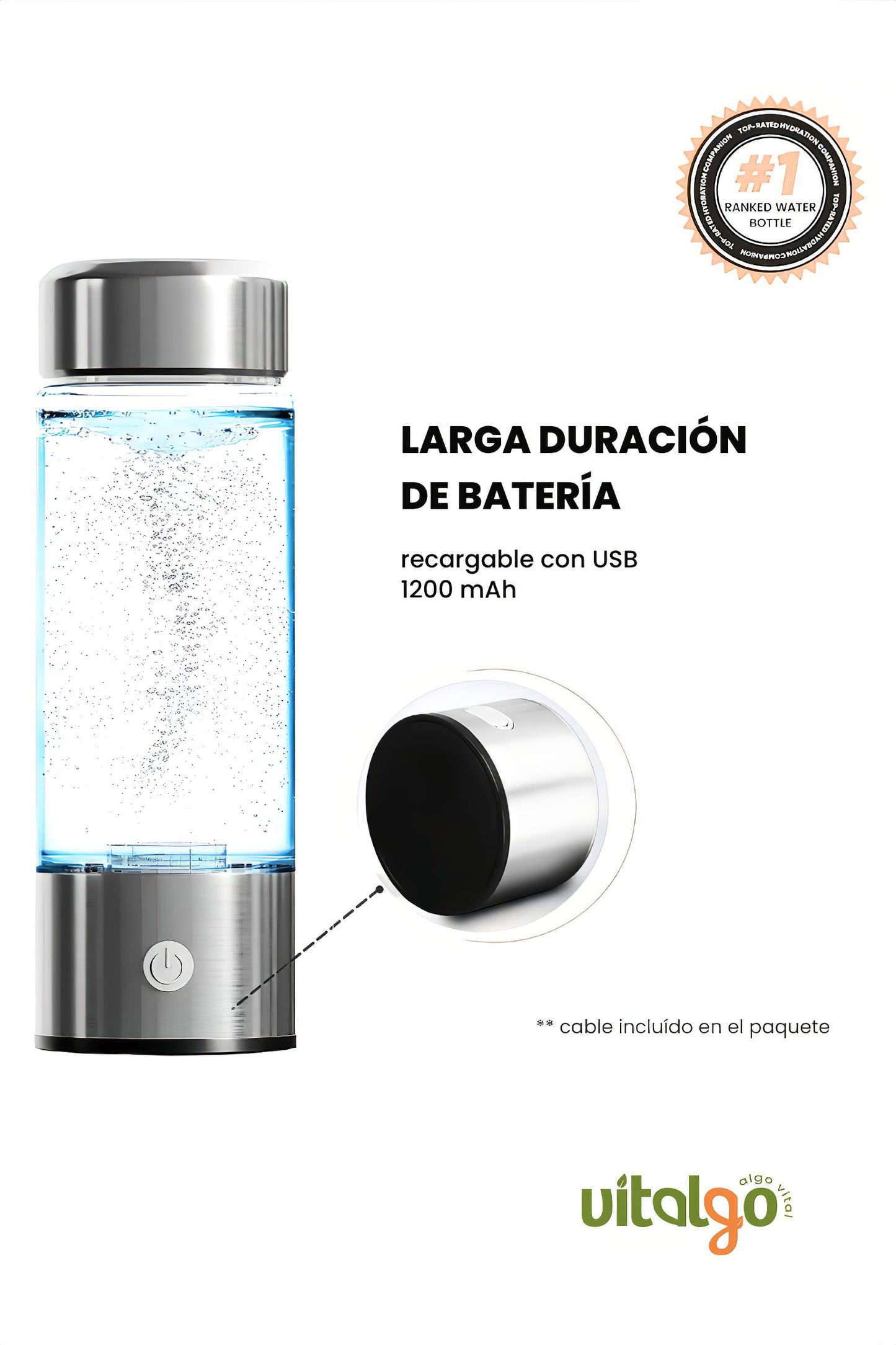 Botella para Agua Hidrogenada - Mejora tu Salud con Hidrógeno