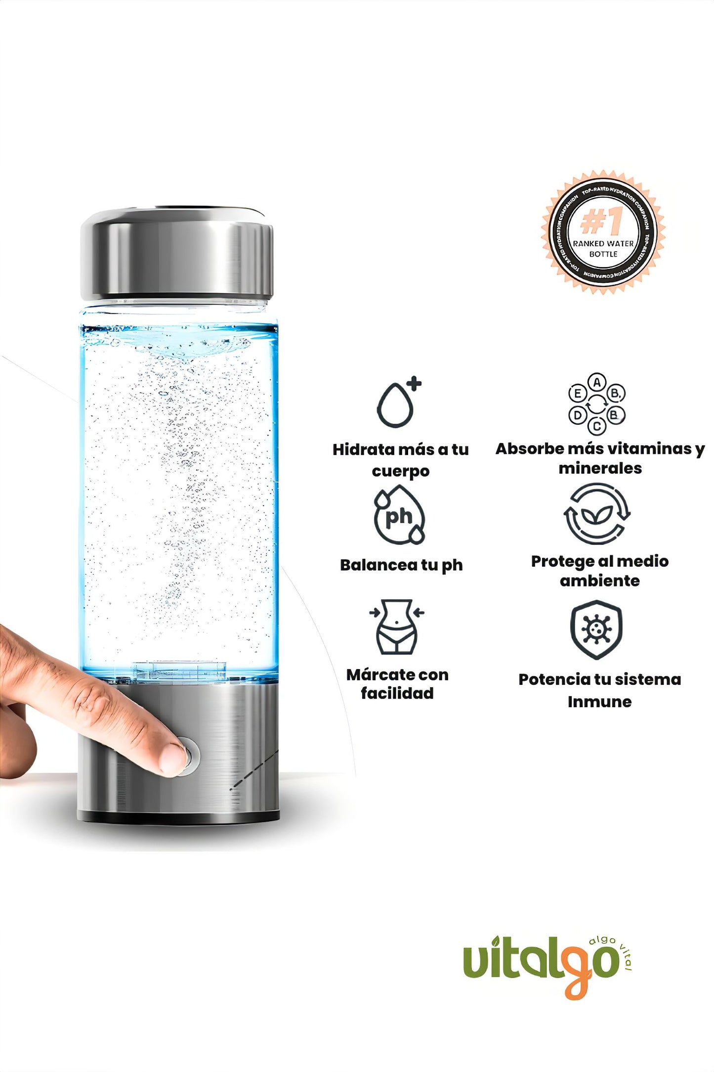 Botella para Agua Hidrogenada - Mejora tu Salud con Hidrógeno